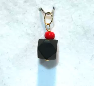 Ciondolo/Ciondolo Nuovo Oro 14k Grande 8mm ORIGINALE 'perla AZABACHE' - Foto 1 di 1