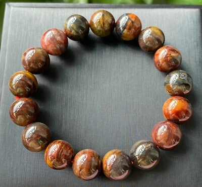 Brazalete de cuentas de piedras preciosas Pietersita Namibia de color natural de 11,5 mm B1116 Foto 1 de 4