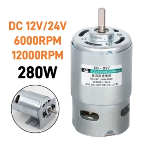 DC12V 24V High Speed Motor 280W Reversible Adjustable Large Torque 6000/12000RPM - Bild 1 von 15