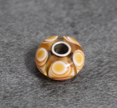 Original Trollbeads Charm Glas gelb orange Sterlingsilber 925er NEU - Bild 1 von 4