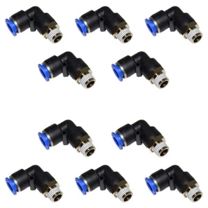 10pcs 3/8" OD Tube X 1/4" NPT Pneumatic Elbow, Push To Connect Air Fitting - Picture 1 of 5