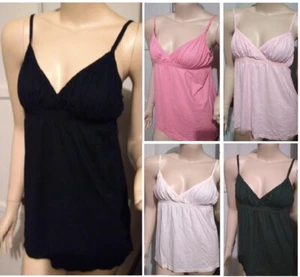 CLU Women's Pinks/Black/Olive Spaghetti Strap Top/Cami Top Sz. M - Select Color - Picture 1 of 31