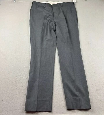 Pantalones Brooks Brothers Para Hombre 38X32 Gris Rayas Algodón Rojo Vellón Pierna Recta Nuevos con Etiquetas Foto 1 de 4