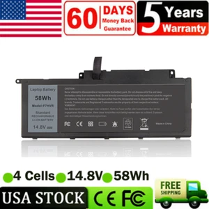 14.8V 58Wh F7HVR Battery for Dell Inspiron 15 7537 17 7737 062VNH G4YJM T2T3J - Picture 1 of 12