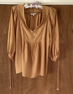 Women’s Size 12 Orange Mustard Next Gypsy Style Top Blouse - Picture 1 of 5