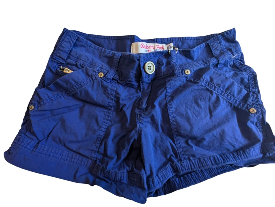 Celebrity Pink Jeans Pockets Blue Casual Shorts CPJ3065P0P8DP Women's Size 3 - Image 1 of 4