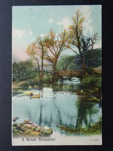 Cymru A WELSH STREAMLET & FOOT BRIDGE (1) c1905 Postcard by Pictorial Stationery - Picture 1 of 2