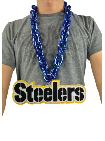New NFL Pittsburgh Steelers BLUE Fan Chain Necklace Foam Made in USA Cover