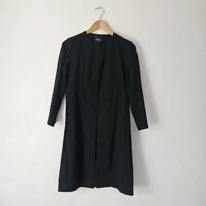 Theory Black Linen Jacket alvington Women’s Size S Overcoat  - Picture 1 of 9