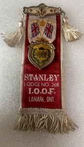 Order of Odd Fellows - Stanley Lodge 268 Lanark, Ontario doppelseitiges altes Band - Bild 1 von 8