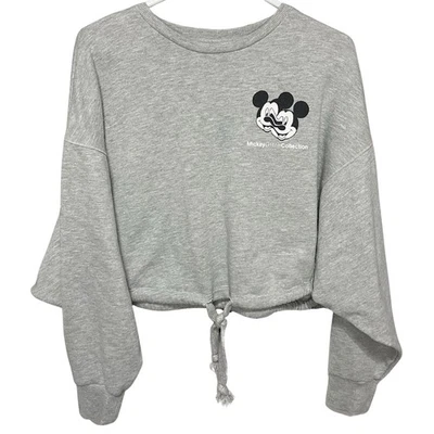 Zara x Disney Mickey Mouse Glitch Collection Mujer’s Gris Sudadera Corta Mediana Foto 1 de 4