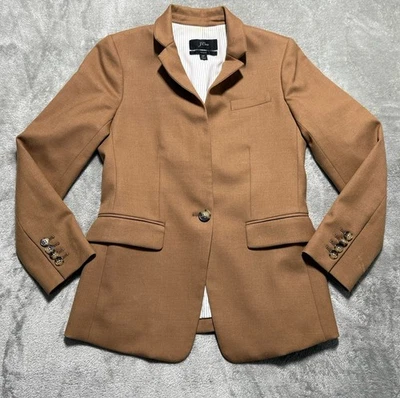 Blazer J Crew Regent para mujer 0 Petite mezcla de lana tostado clásico preppy Foto 1 de 4