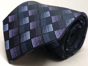 JOHN BARTLETT 100% Silk Tie Men's Blue Purple Black Plaid Necktie NEW - Picture 1 of 4