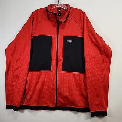 Chaqueta polar Mountain Hardwear térmica tejida gofre cremallera completa para hombre XL roja Foto 1 de 4