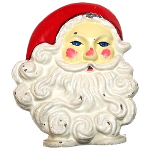 Tope de puerta de hierro fundido vintage de Papá Noel como se muestra - Imagen 1 de 4