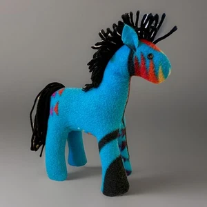 Native American Blanket Horse Pony Stuffed Animal Southwest Pony Turquoise - Picture 1 of 7