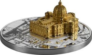 Gabon 2025 1000 Francs SAN PIETRO IN VATICANO Full Sculpture 1 Oz silber Münze - Bild 1 von 5
