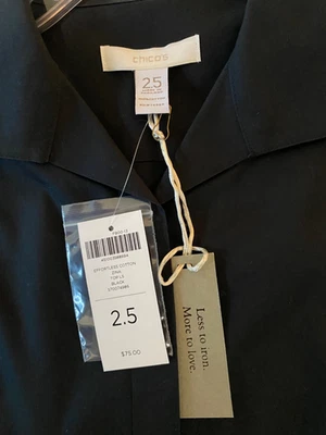 Camisa Blusa Top Zina Algodón 2.5 Negra Sin Hierro Chico Para Mujer L Foto 1 de 3