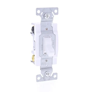 Eaton White COMMERCIAL Grade 4-Way Toggle Wall Light Switch 20A 120/277V CSB420W - Picture 1 of 5
