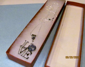 Seattle Seahawks I LOVE Necklace with 24 inch sterling silver Chain w/gift box - Picture 1 of 5