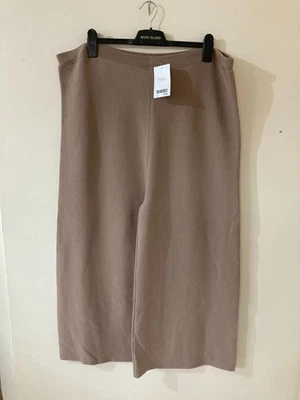 Next Pantalón Beige Tejido Cintura Elástica Pierna Ancha, Talla 22, Nuevo con Etiquetas, PVP £26 Foto 1 de 4