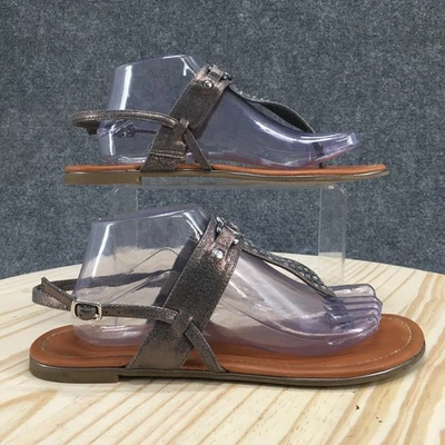 G by Guess Sandals Womens 10 M Slingback Silver Toe-Post Comfort Casual Flats - Image 1 of 4