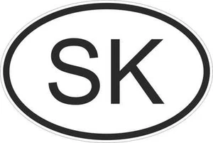 OVAL sticker flag country code bumper decal car laptop slovakia slovak SK - Picture 1 of 1