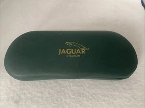 Green Jaguar Eyewear Hard Case Sunglasses Eyeglasses Holder Only Felt Lining - Picture 1 of 9