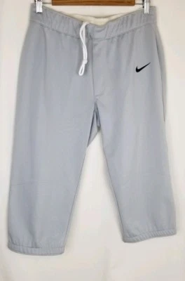Women's NWT NIKE BASEBALL PANTS Capris Knee Length Size MEDIUM Grey Uniform  - Image 1 of 4