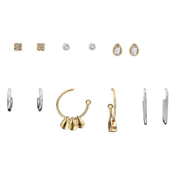 Lote de 6 pares de pendientes de dos tonos Avon tono dorado plateado conjunto de joyería de moda Foto 1 de 1