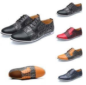New Men's Splice Flat Wedding Lace Up Pumps Casual Party Leather Shoes Oxfords 