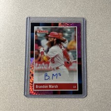 2022 Donruss Baseball 1988 Retro Auto Brandon Marsh Pink Fireworks #/199 Angels