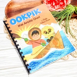 VTG 1968 Ookpik The Arctic Owl Little Golden Book Upcycled Notebook - Picture 1 of 8