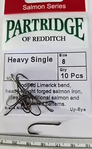 Partridge Salmon " Heavy Single " M2 size 8 Black Nickel , Up-Eye - Picture 1 of 2