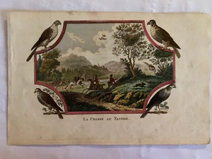 FALCONERIA Dogourc J. D. Versailles 1749-Paris 1825 CHASSE AU FAUCON - Foto 1 di 4