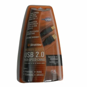 Stratitec Premium Series 6.5 Feet USB 2.0 24K Gold Connectors - High Speed Cable - Picture 1 of 4