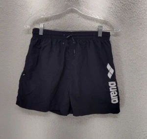 Arena Boys Short Large Black Logo 100% Polyester Drawstring Activewear Sweat - Picture 1 of 20