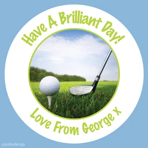 Personalised Golf Day Ball Tee Best Dad Fathers Day Stickers Birthday - 391 - Picture 1 of 1