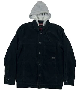 Nixon Men Black Long Sleeve Button Up Hooded Jacket Sz M - Picture 1 of 6