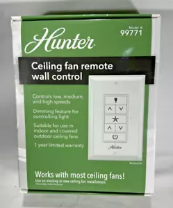 NIB Hunter Ceiling Fan Remote Wall Control 99771 Works With Most Ceiling Fans - Picture 1 of 4