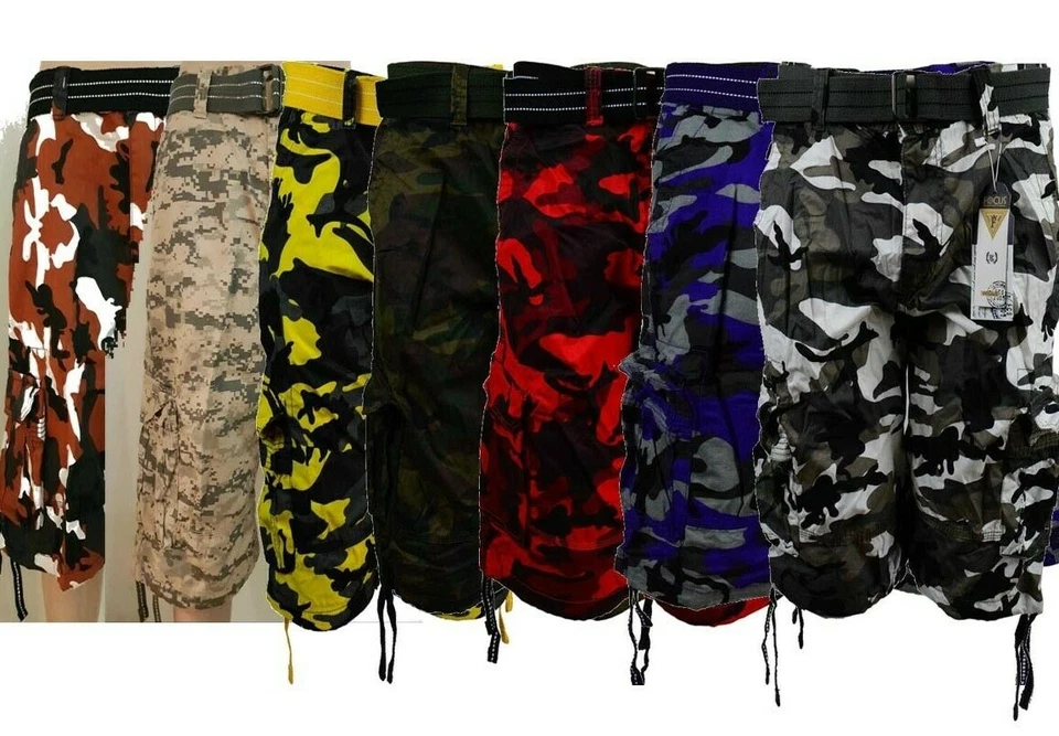  Pantalones Cortos Para Hombre Ejército Camuflaje Cinturón Focus 32 34 36 38 40 42 44 Pantalones Cortos Carga Camuflados  Foto 1 de 1