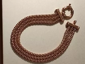 9ct Rose Gold 3 Chain Bracelet - Picture 1 of 9