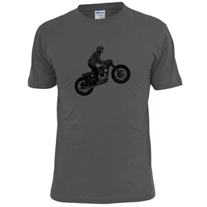 Camiseta de motociclista calavera para hombre Scrambler plano - Imagen 1 de 2