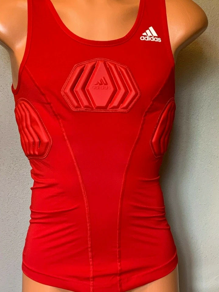 阿迪达斯男式篮球红色加厚 Tech Fit 压缩背心 XL 码 X-大号 — 第 1/4 张图片