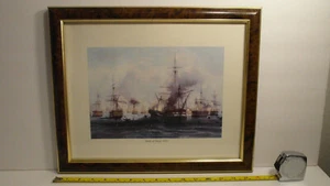 FRAMED VINTAGE PRINT PHOTO PICTURE BATTLE OF SINOPE 1853 NAUTICAL SHIP LINER - Picture 1 of 7