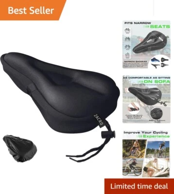 Cojín de asiento de bicicleta acolchado de gel unisex - Se adapta a bicicletas de pelotón y exteriores, extra suave Foto 1 de 4