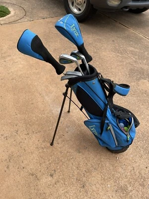 Lynx Lx Jr Blue Youth Bag and Clubs Golf Putter W 7 Iron Wedge - See Description - Image 1 of 4