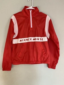 Disney Damen rot Cosmic Mickey Windbreaker Jacke 1/4 Reißverschluss Größe Small - Bild 1 von 6