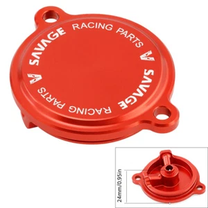 CNC Red/Silver Oil Filter Cover Cap Aluminum FOR HONDA XR400 1996-2004 New - Picture 1 of 12