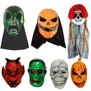 Adult Halloween Spooky Scary Face Mask,Bleeding Horror Clown Scary Dead Skeleton - Picture 1 of 29